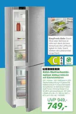 EP Liebherr kühl-/gefrierkombination kgnsd 52vc03 mit edelstahltüren Angebot