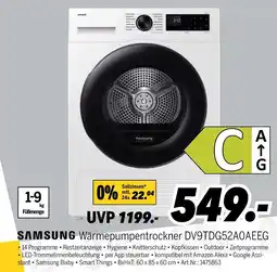 MEDIMAX Samsung wärmepumpentrockner dv9tdg52aoaeeg Angebot