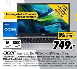 MEDIMAX Acer aspire go 15 (ag15-71p-76dv) pure silver Angebot
