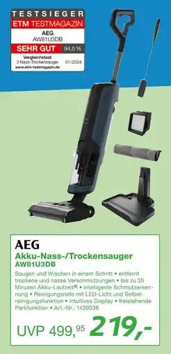 EP Aeg akku-nass-/trockensauger aw81u3db Angebot