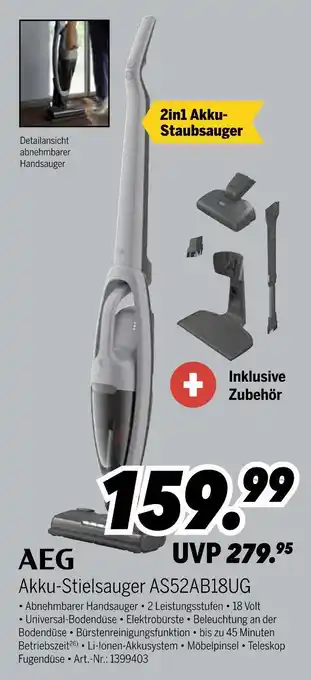 MEDIMAX Aeg akku-stielsauger as52ab18ug Angebot