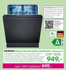 EP Siemens einbau-geschirrspüler sn65ex00bd, vollintegriert Angebot