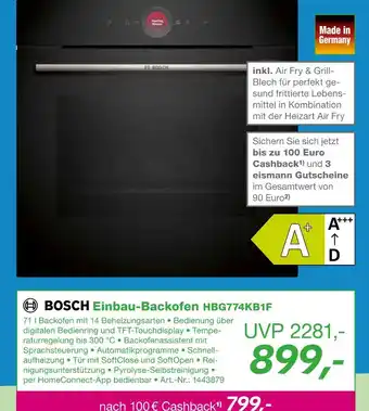 EP Bosch einbau-backofen hbg774kb1f Angebot