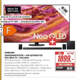Hirsch und Ille Samsung gq65qn94fatxzg + hw-qs760gf/zg neo qled tv + soundbar Angebot