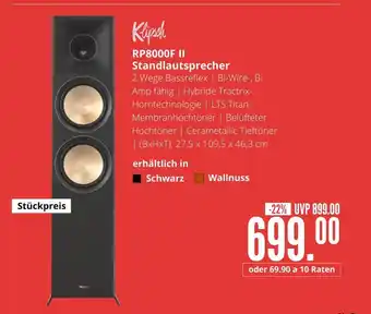 Hirsch und Ille Klipsch rp8000f ii standlautsprecher schwarz Angebot