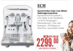 Hirsch und Ille Ecm synchronika color line white siebträgermaschine Angebot