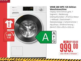 Hirsch und Ille Miele wwb 380 wps 125 edition waschmaschine Angebot