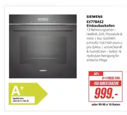 Hirsch und Ille Siemens ex77bas2 einbaubackofen Angebot