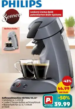 PENNY PHILIPS Kaffeepadmaschine HD7806/50,10 Angebot