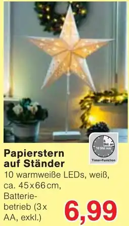 Wiglo Wunderland Papierstern auf Ständer Angebot