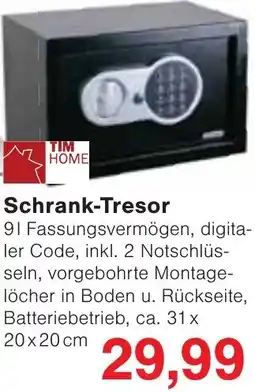 Wiglo Wunderland TIM HOME Schrank-Tresor Angebot