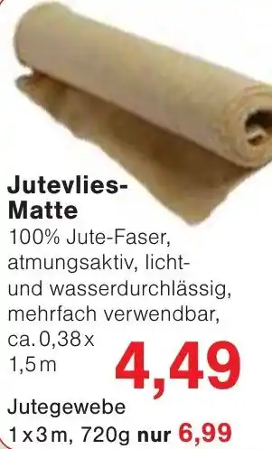 Wiglo Wunderland Jutevlies- Matte Angebot