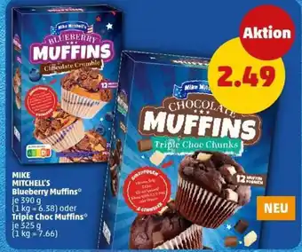 PENNY MIKE MITCHELL'S Blueberry Muffins oder Triple Choc Muffins Angebot