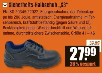 V Baumarkt Sicherheits-Halbschuh „S3“ Angebot