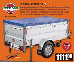 V Baumarkt STEMA PKW-Anhänger BASIC 750 Angebot
