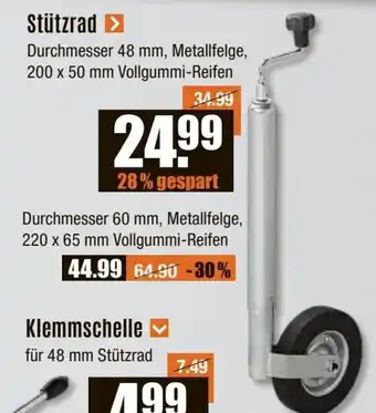 V Baumarkt Pro-Plus Stützrad Angebot