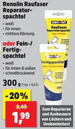 Thomas Philipps Renolin Raufaser Reparatur- spachtel oder Fein-/ Fertig- spachtel Angebot