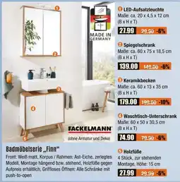 V Baumarkt FACKELMANN Badmöbelserie,,Finn“ 1 LED-Aufsatzleuchte Angebot