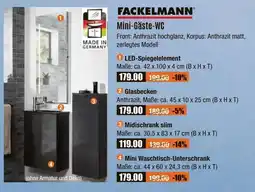 V Baumarkt FACKELMANN Mini-Gäste-WC 1 LED-Spiegelelement Angebot