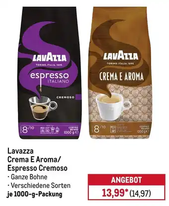 METRO Lavazza Crema E Aroma/ Espresso Cremoso Angebot