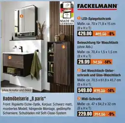V Baumarkt FACKELMANN Badmöbelserie „B.paris" 1 LED-Spiegelschrank Angebot