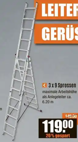 V Baumarkt Vielzweckleiter 3x9 Sprossen Angebot