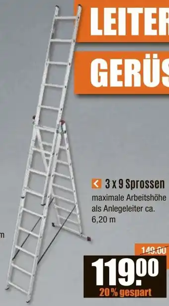 V Baumarkt Vielzweckleiter 3x9 Sprossen Angebot