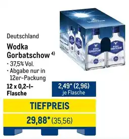 METRO Wodka Gorbatschow Angebot