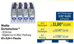 METRO Wodka Gorbatschow Angebot