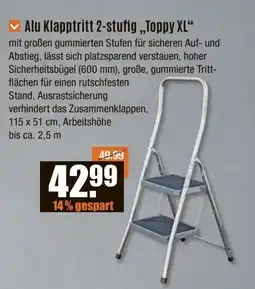 V Baumarkt Alu Klapptritt 2-stufig ,,Toppy XL" Angebot