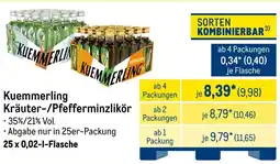 METRO Kuemmerling Kräuter-/Pfefferminzlikör Angebot