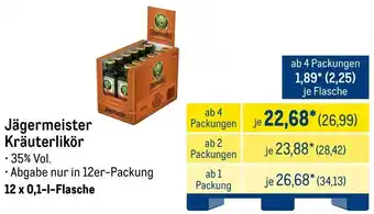 METRO Jägermeister Kräuterlikör Angebot