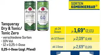 METRO Tanqueray Dry & Tonic/ Tonic Zero Angebot