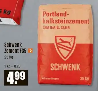 V Baumarkt Schwenk Zement F35 Angebot