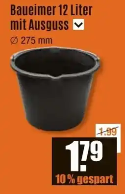 V Baumarkt Baueimer 12 Liter mit Ausguss Angebot