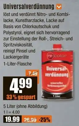 V Baumarkt reColor Universalverdünnung Angebot