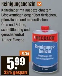 V Baumarkt reColor Reinigungsbenzin Angebot