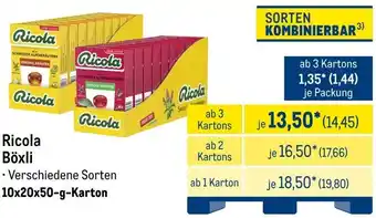 METRO Ricola Böxli Angebot