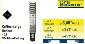 METRO RIOBA Coffee-to-go Becher Angebot