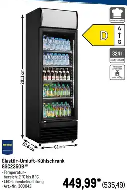 METRO Glastür-Umluft-Kühlschrank GSC2350B Angebot