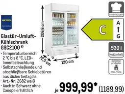 METRO Glastür-Umluft- Kühlschrank GSC2100 Angebot