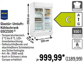 METRO Glastür-Umluft- Kühlschrank GSC2100 Angebot