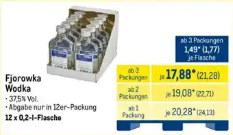 METRO Fjorowka Wodka Angebot