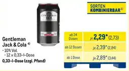 METRO Gentleman Jack & Cola Angebot
