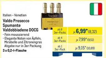 METRO Valdo Prosecco Spumante Valdobbiadene DOCG Angebot