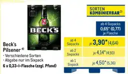METRO Beck's Pilsener Angebot