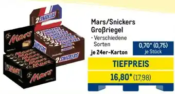 METRO Mars/Snickers Großriegel je 24er-Karton Angebot