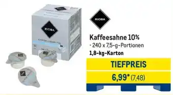 METRO RIOBA Kaffeesahne 10% Angebot