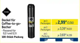 METRO RIOBA Deckel für Coffee-to-go- Becher Angebot