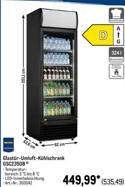 METRO Glastür-Umluft-Kühlschrank GSC2350B Angebot